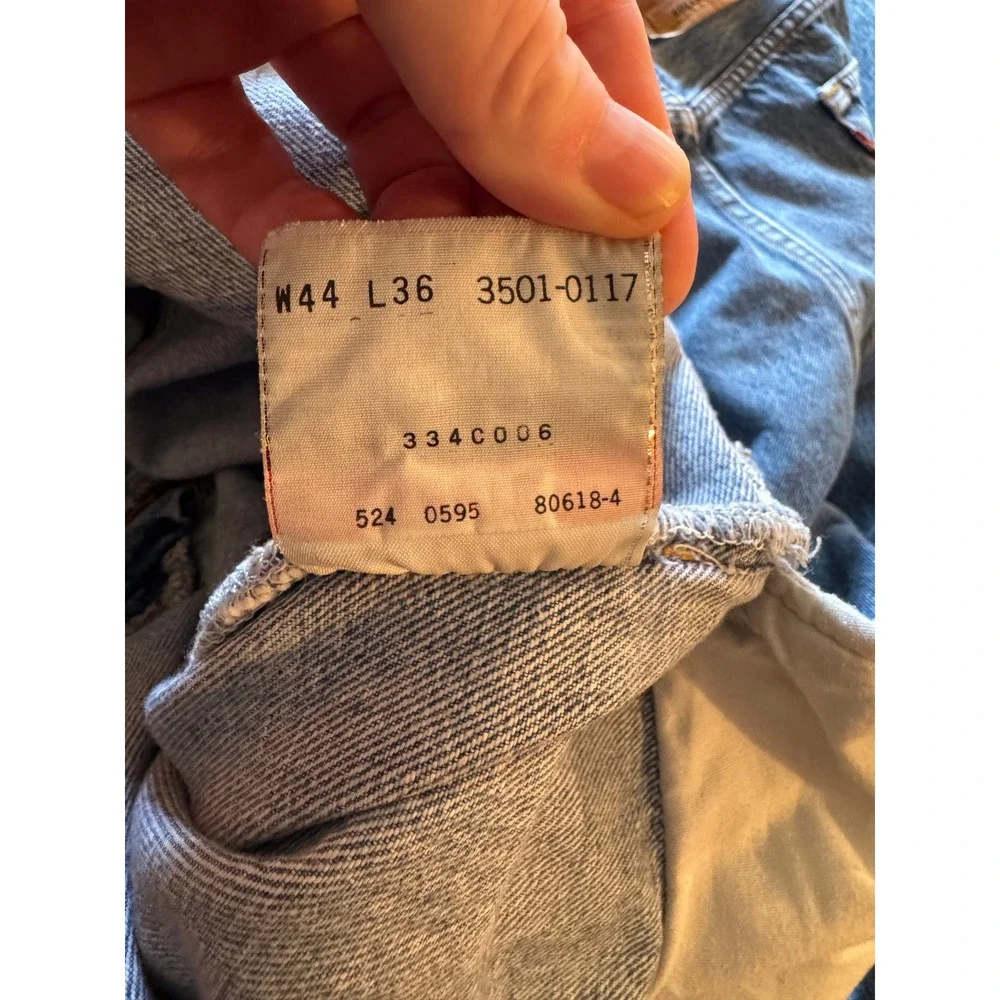 Vintage 90s Levis 501xx Mens 44x36 (40x31) Made in USA Denim Button Fly Jeans